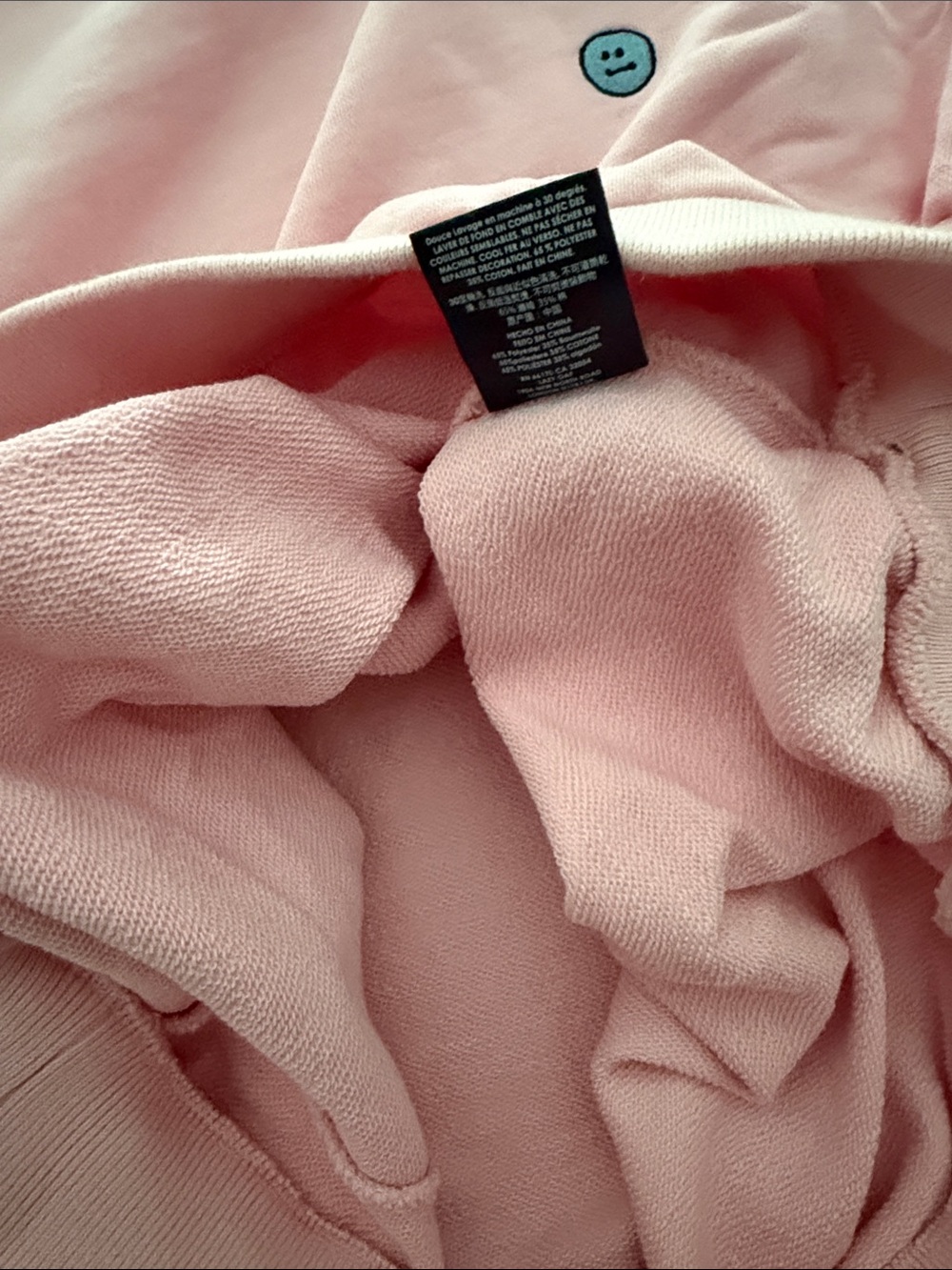 Lazy Oaf Pink Crewneck Sweatshirt with Navy Trim Detail - Picture 6 of 8